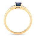 1.01 Carat Genuine Blue Sapphire and White Diamond 14K Yellow Gold Ring Bids.com