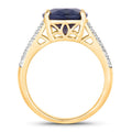 6.49 Carat Genuine Blue Sapphire and White Diamond 14K Yellow Gold Ring Bids.com
