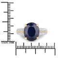 6.49 Carat Genuine Blue Sapphire and White Diamond 14K Yellow Gold Ring Bids.com
