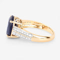 6.49 Carat Genuine Blue Sapphire and White Diamond 14K Yellow Gold Ring Bids.com