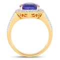 4.02 Carat Genuine Tanzanite and White Diamond 14K Yellow Gold Ring Bids.com