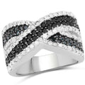 1.57 Carat Genuine Blue Diamond, White Diamond & Black Diamond .925 Sterling Silver Ring Bids.com