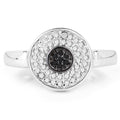 0.20 Carat Genuine Black Diamond and White Diamond .925 Sterling Silver Ring Bids.com